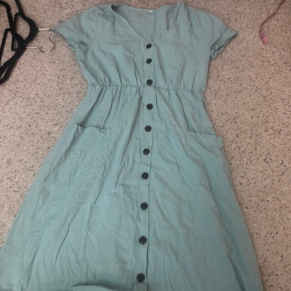 Cotton teal Hippie coton dress